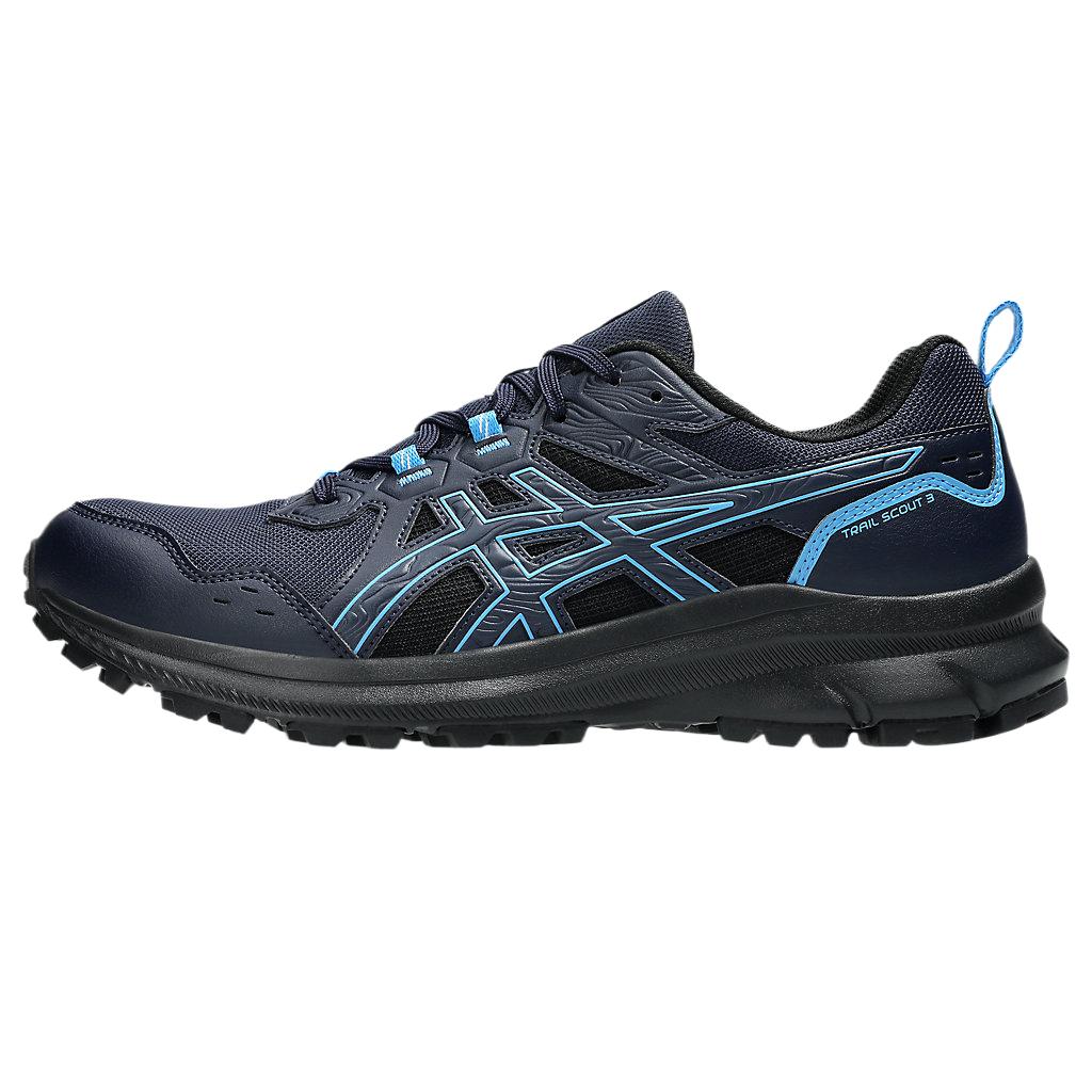 Asics Trail Scout 3 Low-Top Running Shoes Black Blue Comfortable 1011B700-403