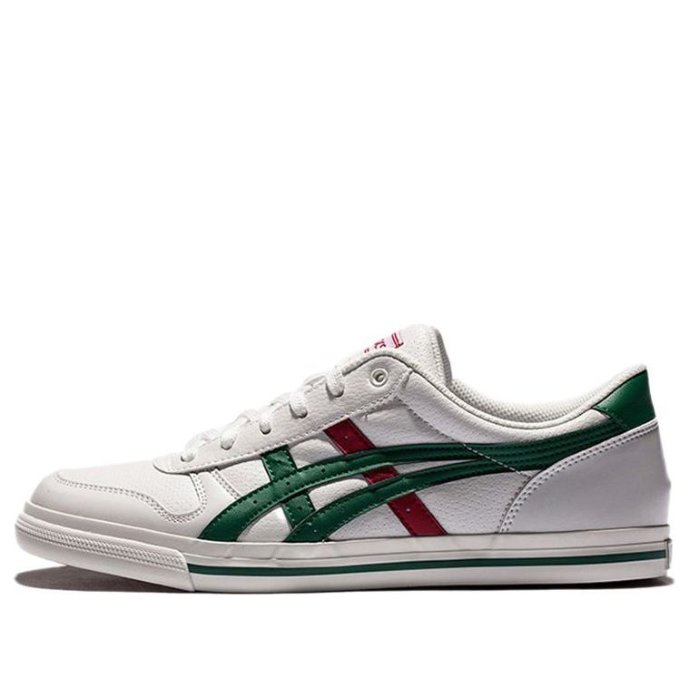 ASICS Unisex Aaron Light Comfortable Low-Top Sneakers White/Green H50XJ-9984