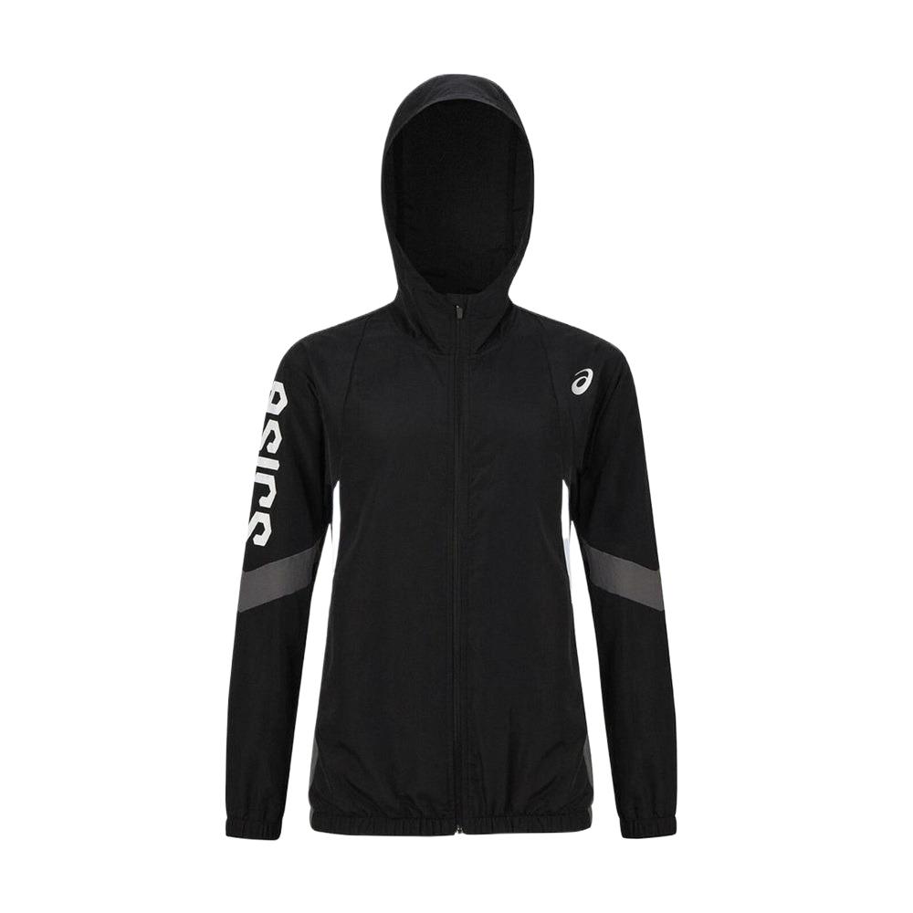 ASICS Unisex Black Hooded Casual Letter Long Sleeve Jacket 2033B671-001