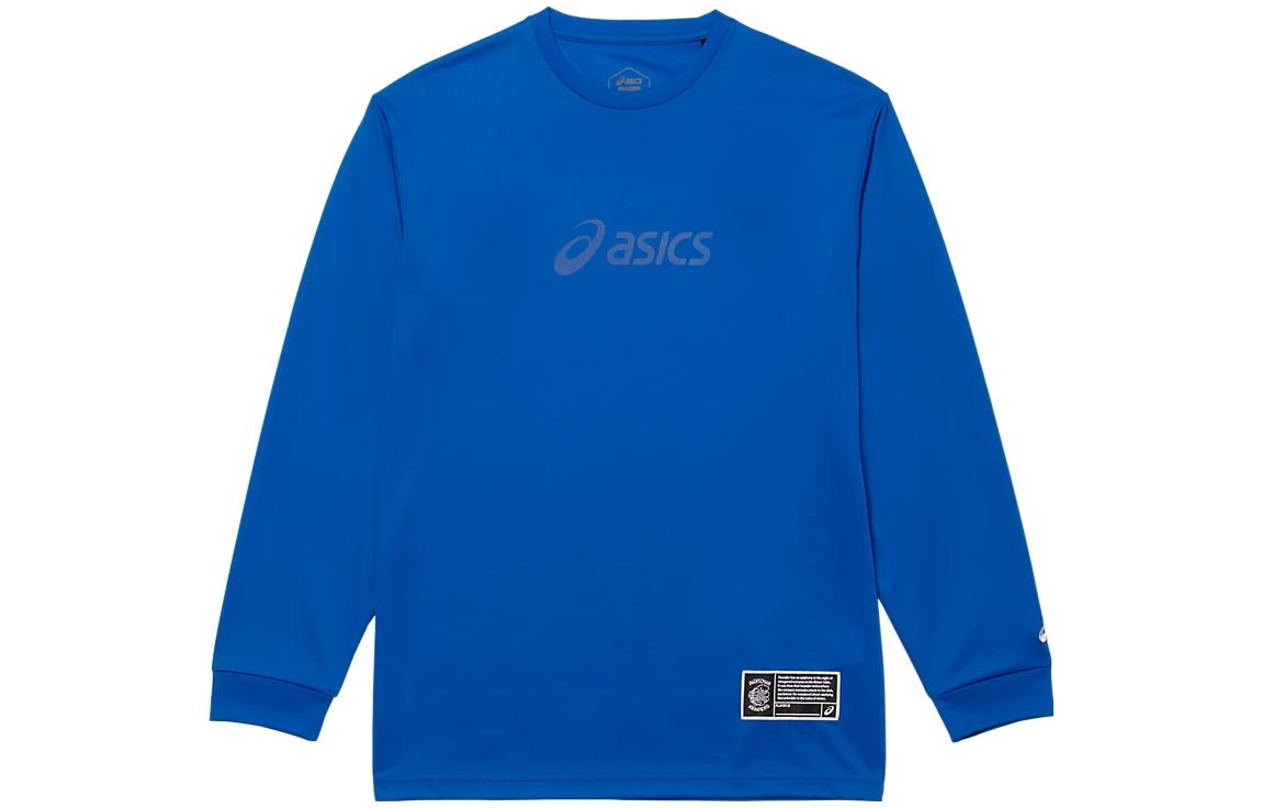 ASICS Unisex Blue Crewneck Sweatshirt with Letter Print Long Sleeves 2063A309-400