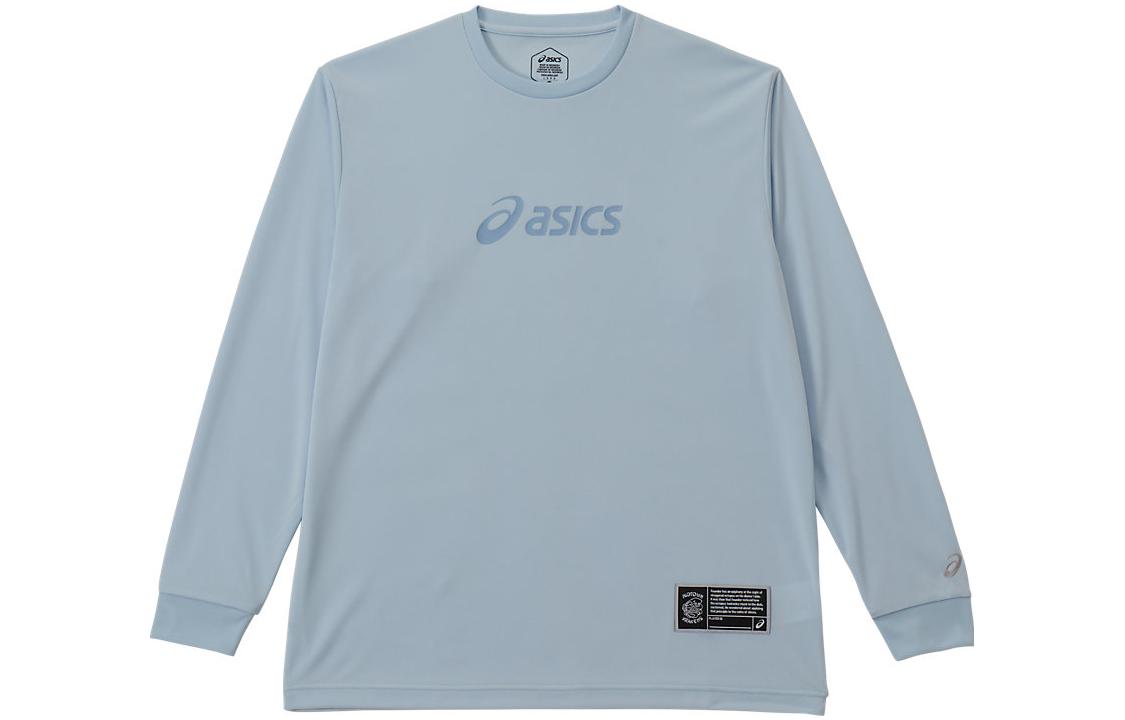 ASICS Unisex Blue Crewneck Sweatshirt with Letter Print 2063A338-400