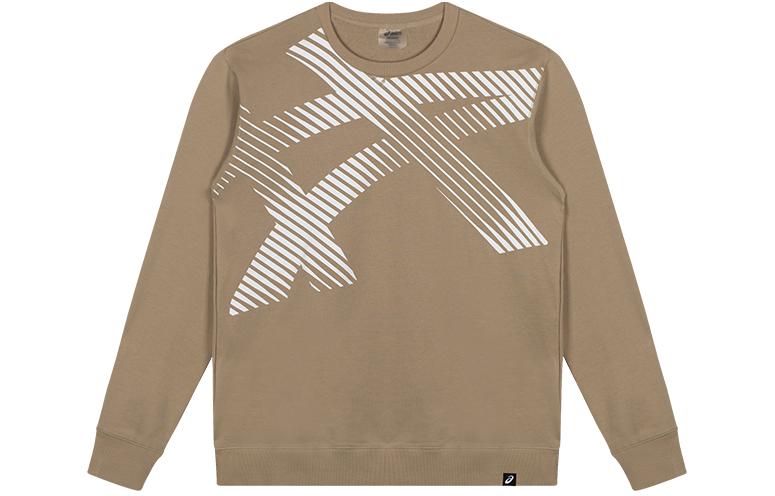 ASICS Unisex Camel Casual Crewneck Pullover Sports Sweatshirt Long Sleeve 2033B361-200