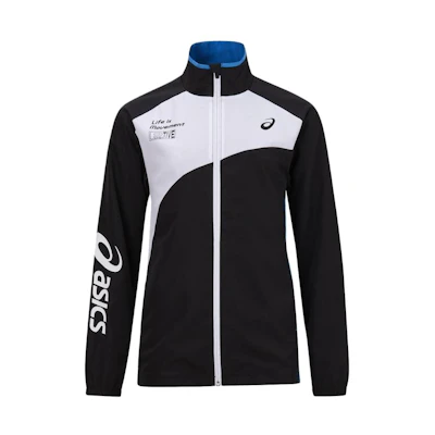 ASICS Unisex Comfortable Casual Track Jacket Black White 2033B663-400