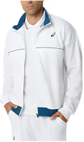 ASICS Unisex Long Sleeve Zip-Up Logo Track Jacket White 2043A022-100 ASICS Unisex Long Sleeve Zip-Up Logo Track Jacket White 2043A022-100