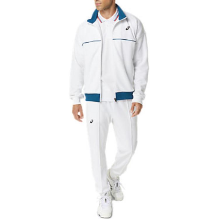 Lookbook ASICS Jaket Track Lengan Panjang Zip-Up Logo Unisex Putih 2043A022-100