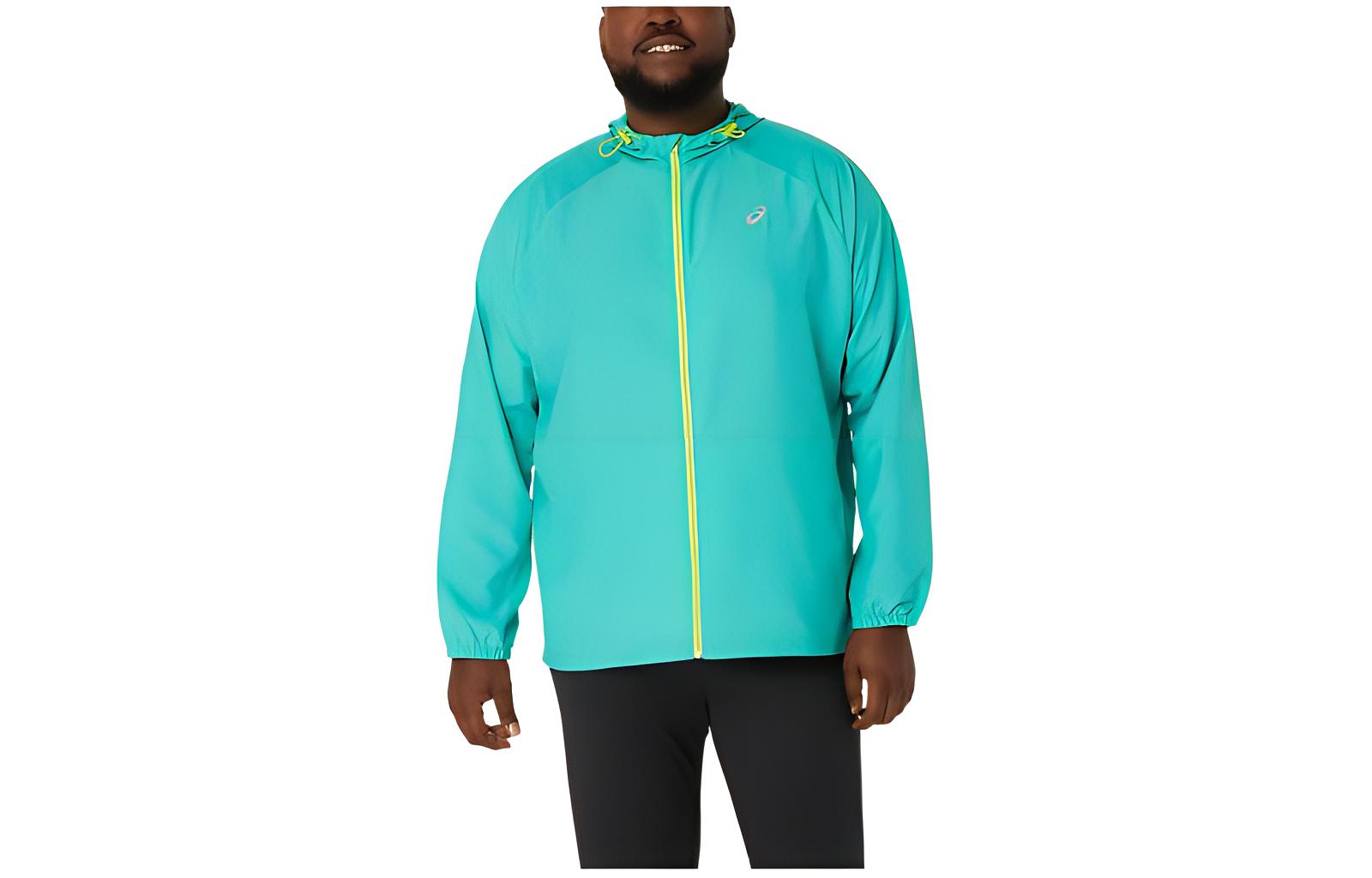 ASICS Unisex Pr Lyte Packable Jacket Green Hooded Slim Fit Long Sleeve Jacket 2013A338-349