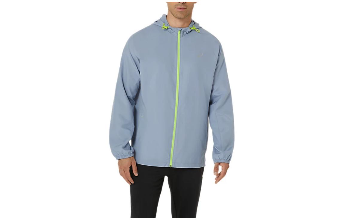 ASICS Unisex PR Lyte Packable Jacket Logo Hoodie Light Blue 2013A338-469