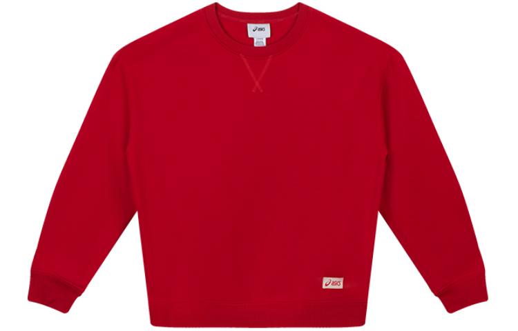 ASICS Unisex Red Crewneck Pullover Sweatshirt Casual Long Sleeve 2203A202-600
