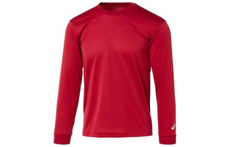 ASICS Unisex Red Solid Crewneck Pullover Sweatshirt Long Sleeve 2063A227-601