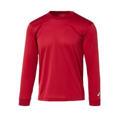 ASICS Unisex Red Solid Crewneck Pullover Sweatshirt Long Sleeve 2063A227-601