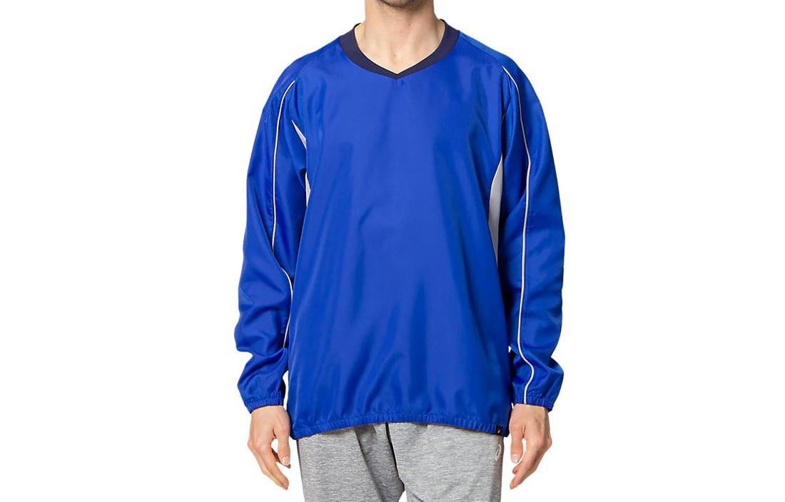 ASICS Unisex V-Neck Pullover Regular Fit Jacket Blue 2103A010-402