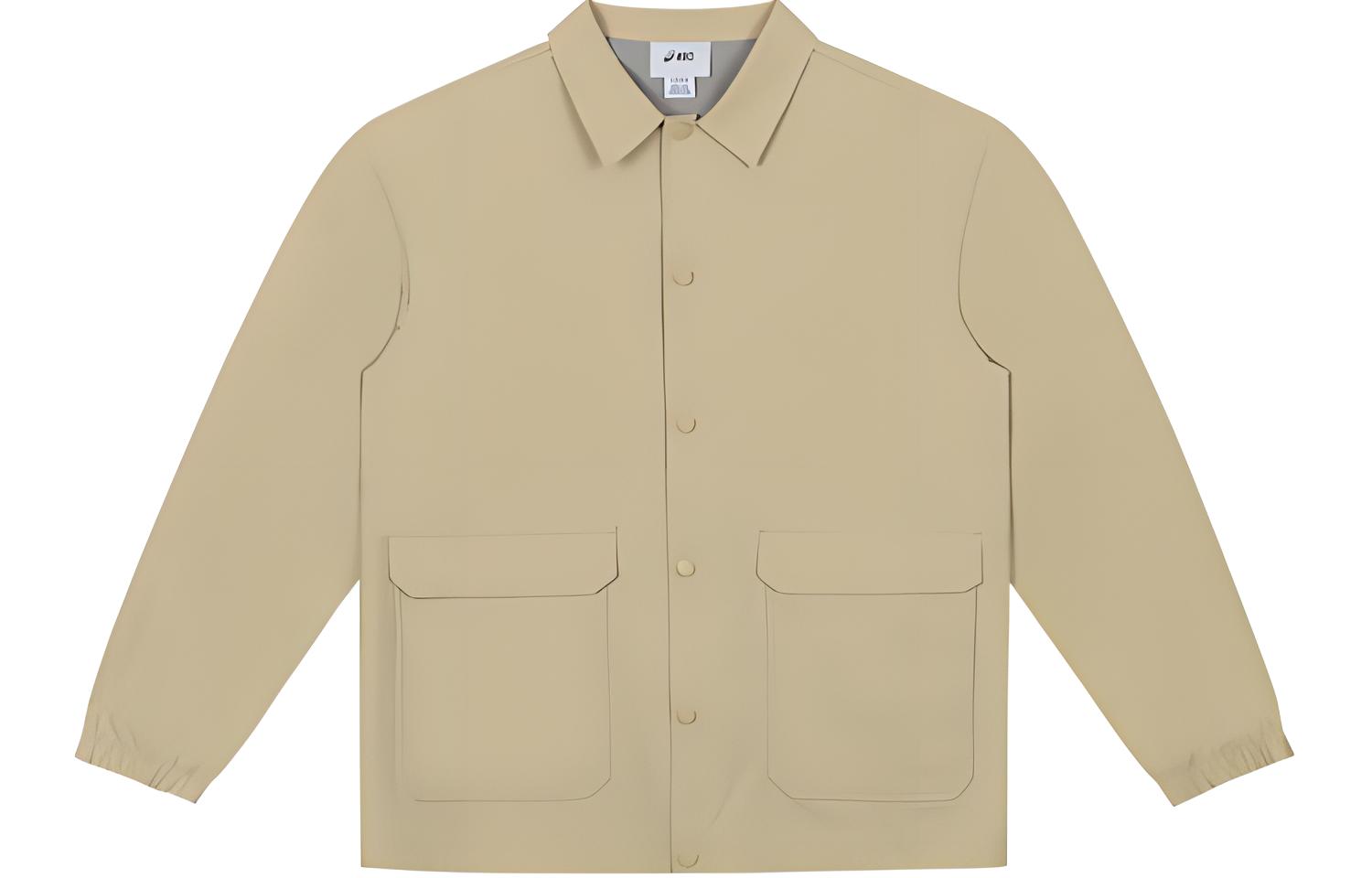 ASICS Urban City Tech Khaki Unisex Solid Color Button-Up Jacket 2203A207-200