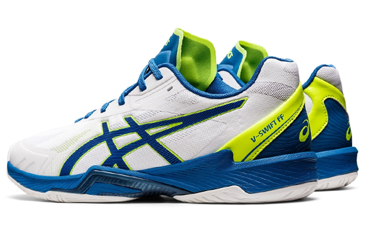 Shop ASICS V-Swift FF 3 Low Tops Wear-resistant Volleyball Shoes White Blue 1053A042-102