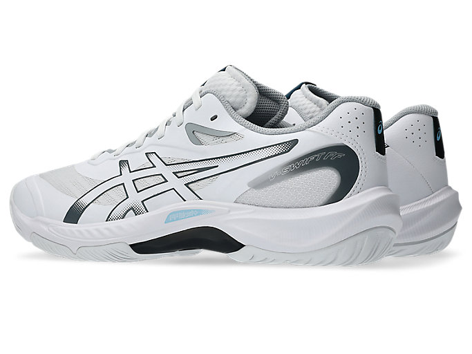 Lookbook 아식스 V-SWIFT FF 5 배구화 화이트/캐리어 그레이 1053A073-100