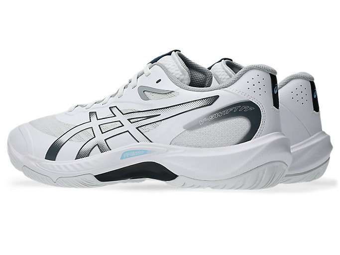 Lookbook 아식스 V-Swift FF 5 와이드 농구화 화이트/캐리어 그레이 1053A075-100