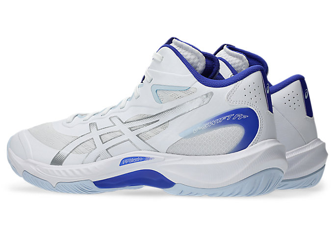 Lookbook 아식스 V-스위프트 FF MT 5 농구화 화이트/코발트 버스트 1053A072-101
