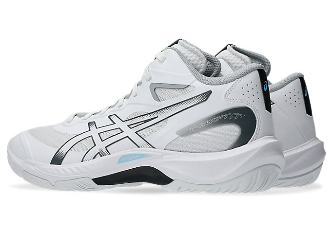 Lookbook 아식스 V-SWIFT FF MT 5 배구화 화이트/캐리어 그레이 1053A072-100
