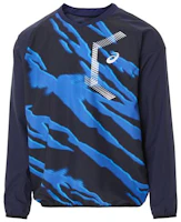 ASICS V Jean LS Multicolor Print Crewneck Pullover Jacket Navy Blue () 2121A320-400 ASICS V Jean LS Multicolor Print Crewneck Pullover Jacket Navy Blue () 2121A320-400