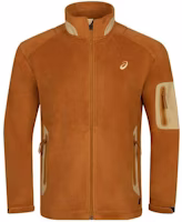 ASICS Vintage Brown Logo Printed Track Jacket with Zipper Closure 2031E443-200 ASICS Vintage Brown Logo Printed Track Jacket with Zipper Closure 2031E443-200