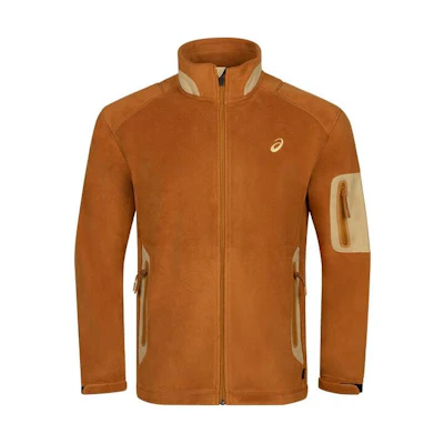ASICS Vintage Brown Logo Printed Track Jacket with Zipper Closure 2031E443-200
