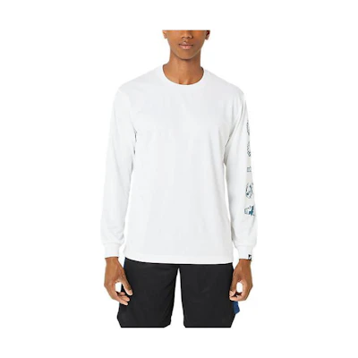 ASICS White Crewneck Pullover Sweatshirt with Letter Print 2063A329-100