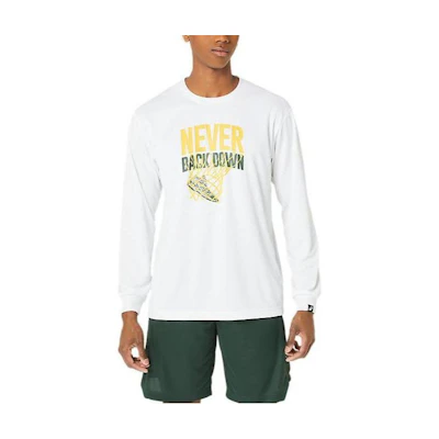 ASICS White Crewneck Pullover Sweatshirt with Letter Print 2063A331-100