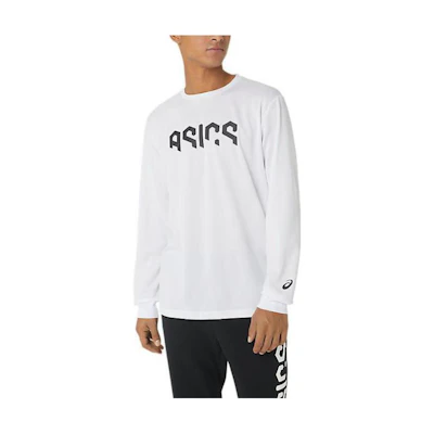 ASICS White Crewneck Sweatshirt with Letter Print 2031E230-100