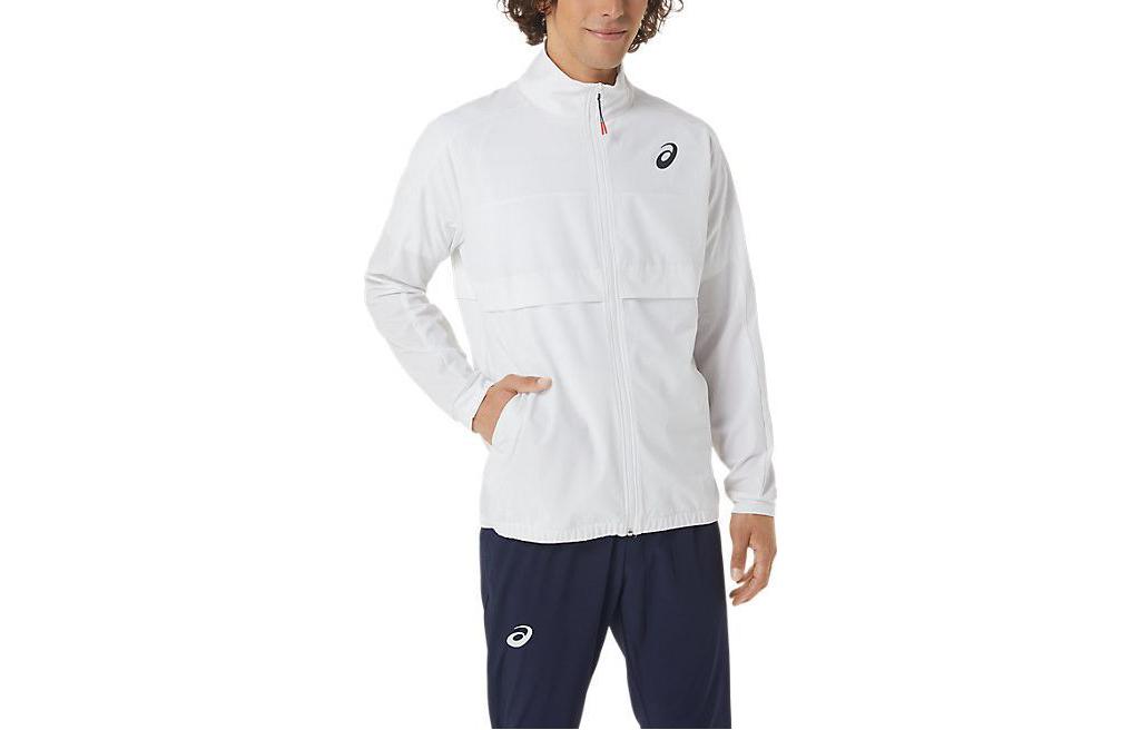 ASICS White Full-Zip Stand Collar Jacket 2041A249-100