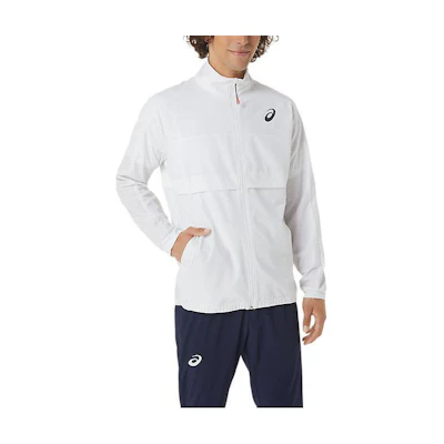 ASICS White Full-Zip Stand Collar Jacket 2041A249-100