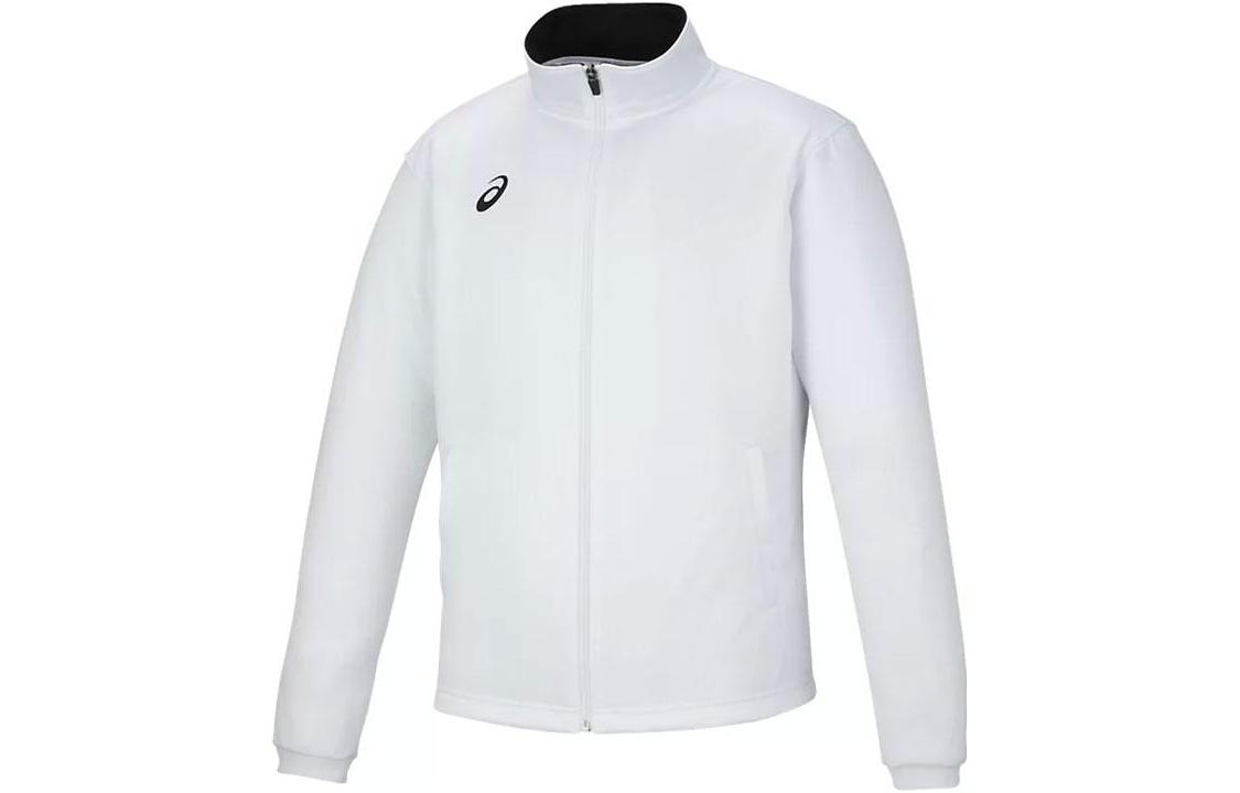 ASICS White Logo Print Zip-Up High-Neck Jacket Long Sleeve 2031D915-100
