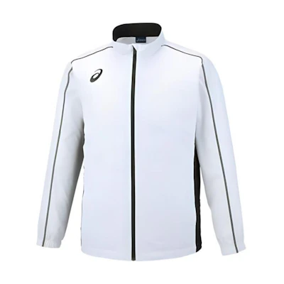 ASICS White Loose-Fit Logo Print High-Neck Zip Jacket 2031A243-100