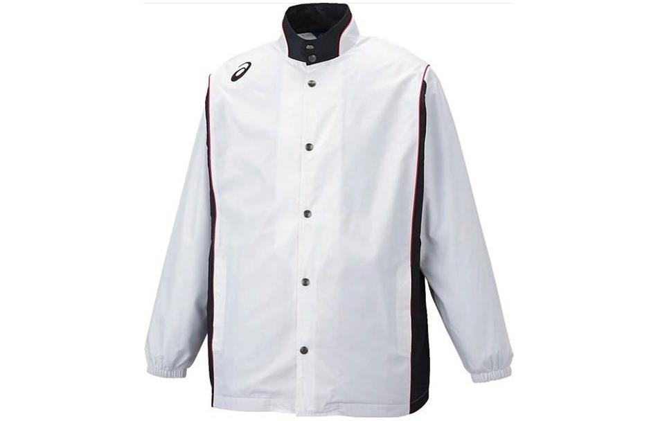 ASICS White Single-Breasted Stand Collar Long-Sleeve Jacket 2063A198-100