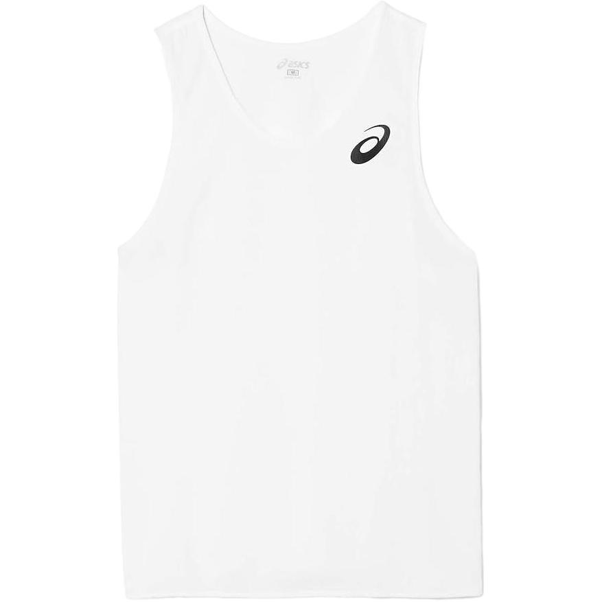 ASICS White Sleeveless Running Tank Top with Logo Print XT1038-01