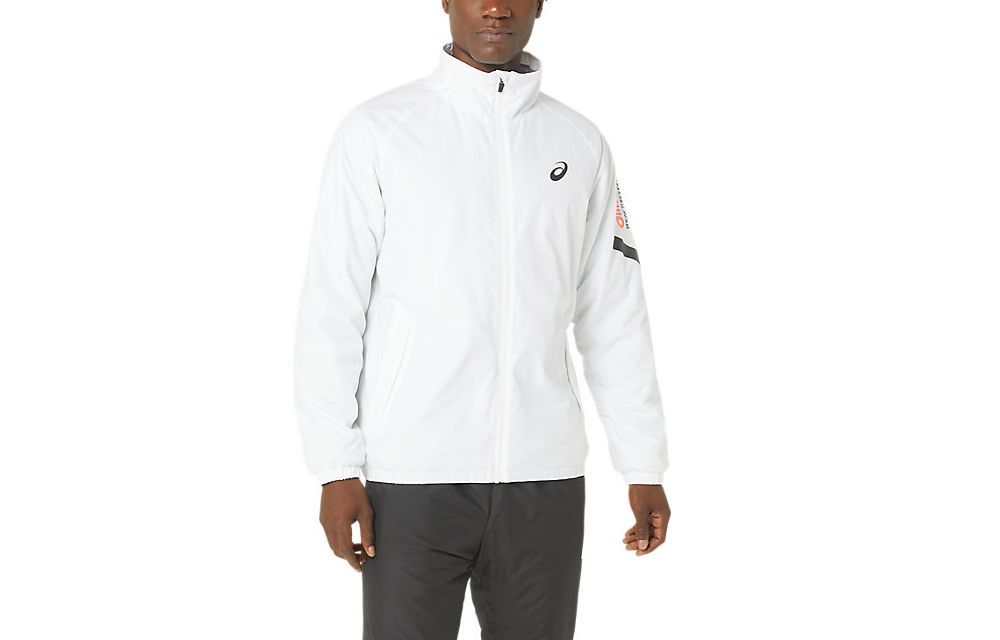 ASICS White Solid Zip-Up Track Jacket 2031E275-100
