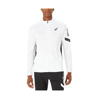 ASICS White Stretch Knit Jacket with Logo Print 2031E540-100