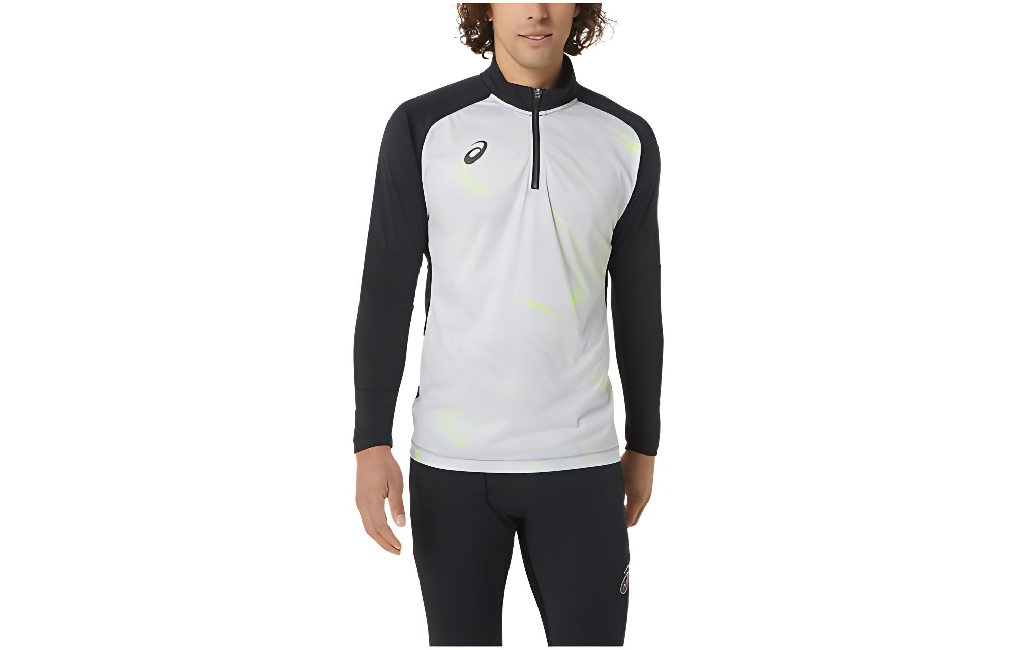 ASICS White Striped Logo Print Long-Sleeve Jacket 2101A216-002