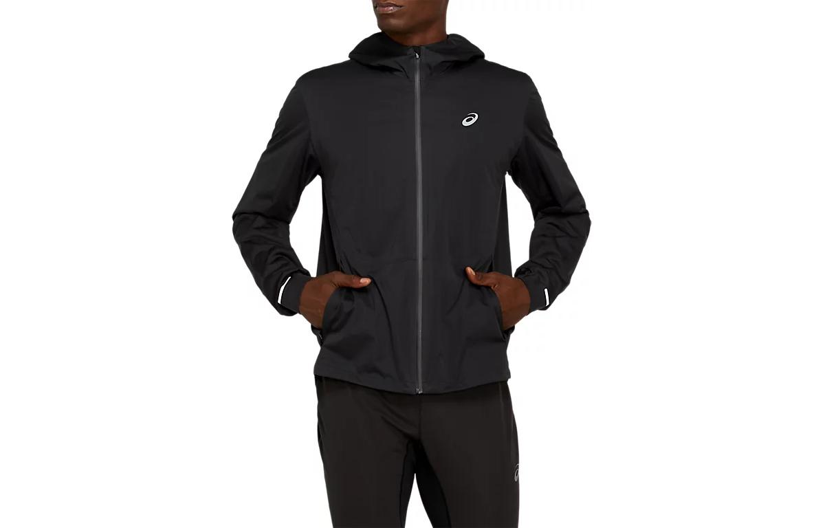 ASICS Winter Accelerate Black Slim Fit Hoodie Jacket with Print Design 2011B195-002