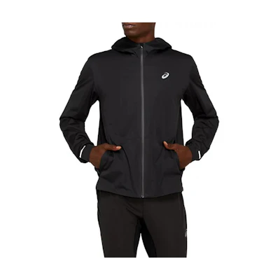 ASICS Winter Accelerate Black Slim Fit Hoodie Jacket with Print Design 2011B195-002