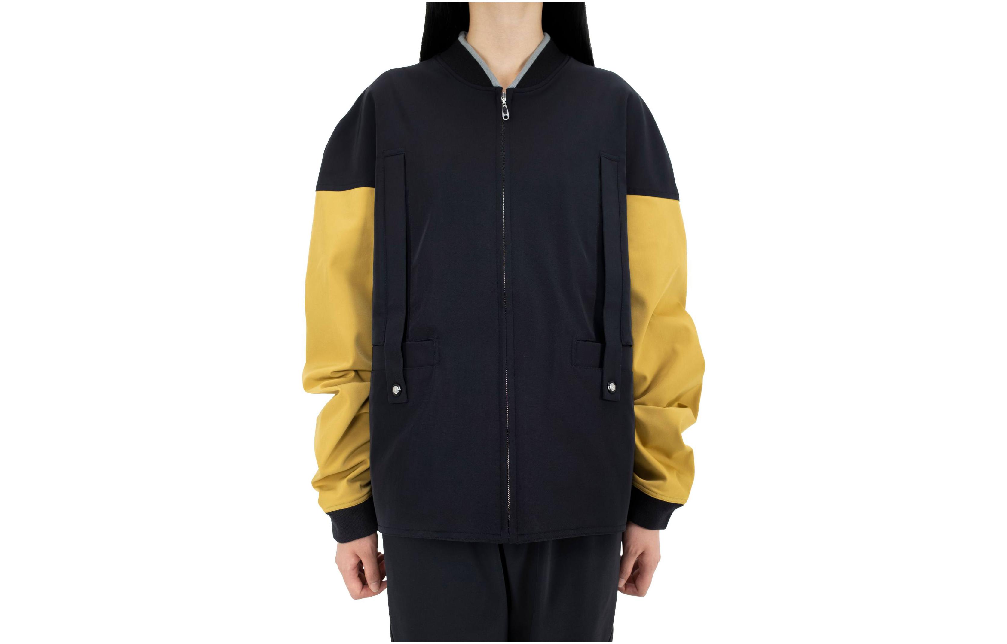 ASICS KIKO KOSTADINOV FW23 Black Yellow Embroidered Zip Jacket Unisex AKK-BLS-10