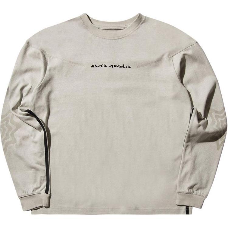 ASICS x Kiko Kostadinov Gray Crewneck Sweatshirt Letter Print Long Sleeve 2203A305-020