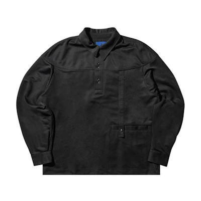 Asics Kiko Kostadinov Unisex Oversized Black Long Sleeve Polo Shirt. 2203A302-001