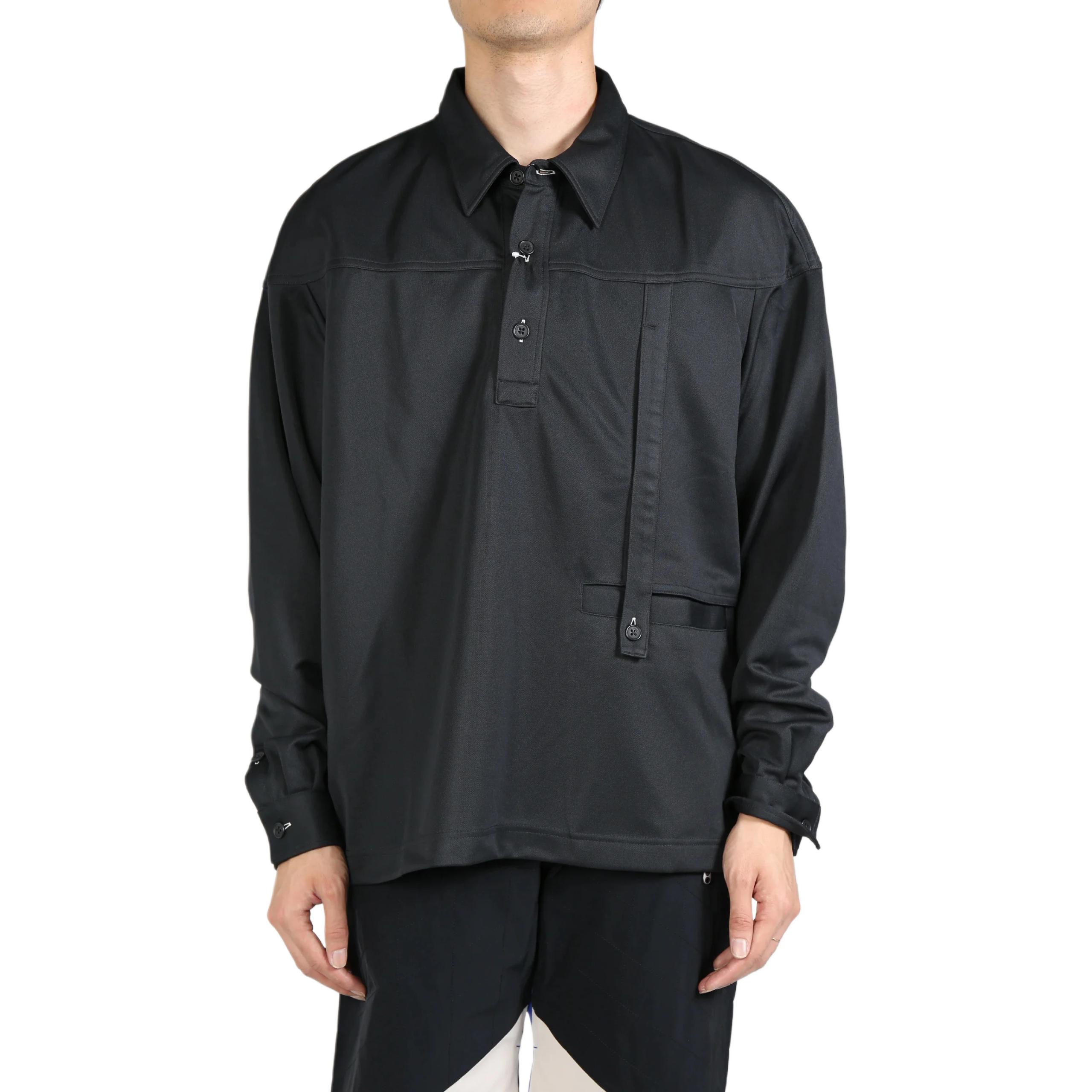 Shop 아식스 x 키코 코스타디노프 유니섹스 오버사이즈 블랙 긴팔 폴로 셔츠. 2203A302-001