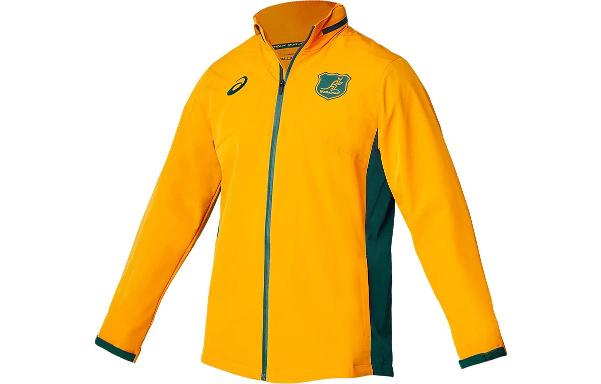 ASICS Yellow Zip-Up High Neck Printed Logo Jacket 2111B768-750