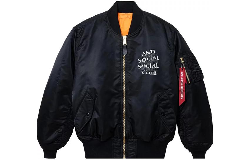 ASSC Anti Social Social Club Letter Print Black Baseball Jacket 男款 1FW2338KJ-BLAC