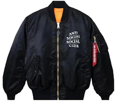 ASSC Anti Social Social Club Letter Print Black Baseball Jacket 男款 1FW2338KJ-BLAC ASSC Anti Social Social Club Letter Print Black Baseball Jacket 男款 1FW2338KJ-BLAC