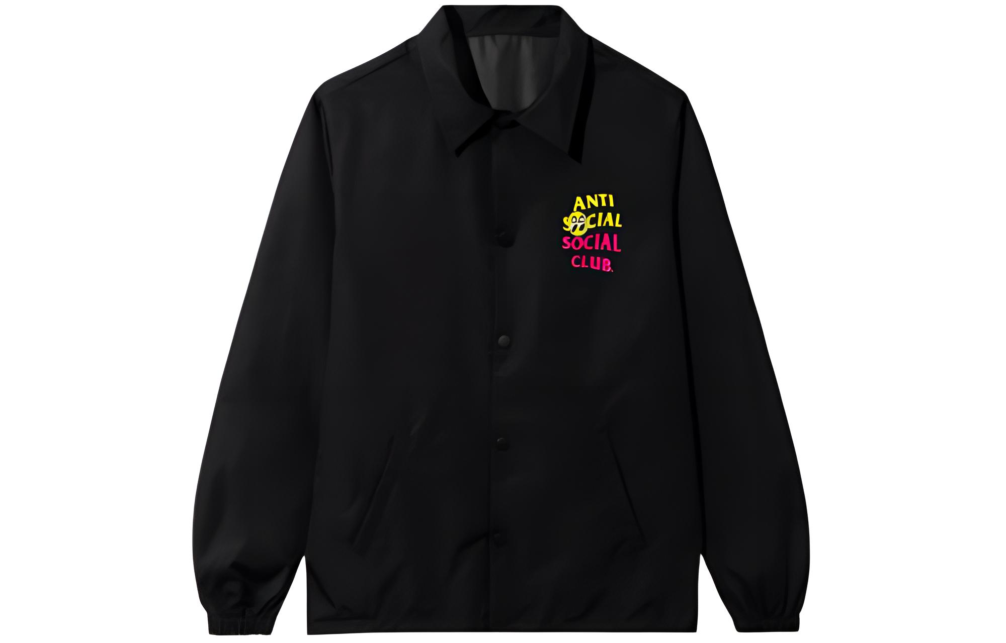 ASSC Anti Social Social Club Letter Print Button-Up Long Sleeve Jacket Black 7012125-BLACK