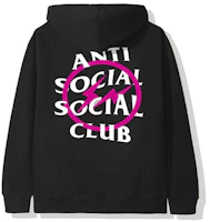 ASSC ANTI SOCIAL SOCIAL CLUB Pullover Hoodie Black/Pink Unisex Fleece-Lined ASSW533 ASSC ANTI SOCIAL SOCIAL CLUB Pullover Hoodie Black/Pink Unisex Fleece-Lined ASSW533