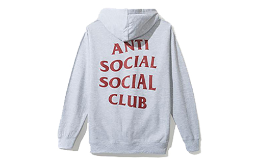 ASSC ANTI SOCIAL SOCIAL CLUB Pullover Hoodie Unisex Grey Casual and Comfortable. ASSW377