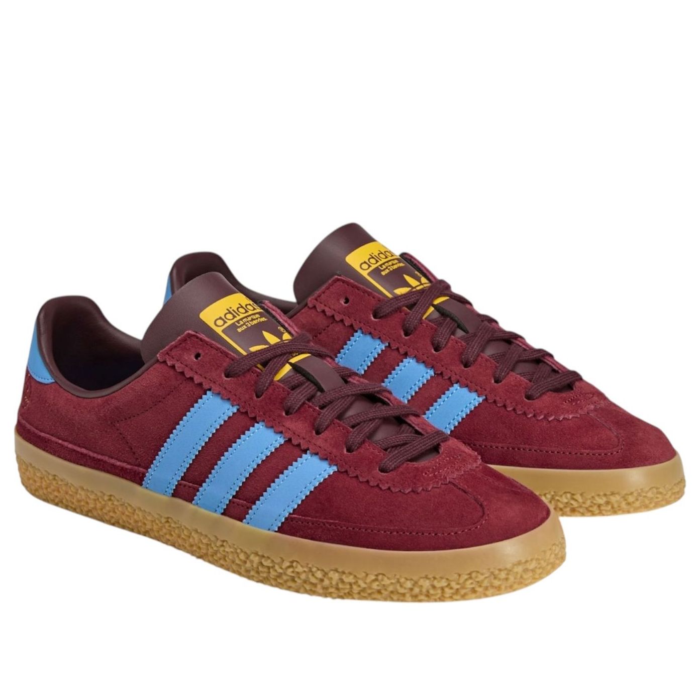 Lookbook 아스톤 빌라 x 아디다스 오리지널스 로엘레 스페지알 '버건디 블루' JQ9126