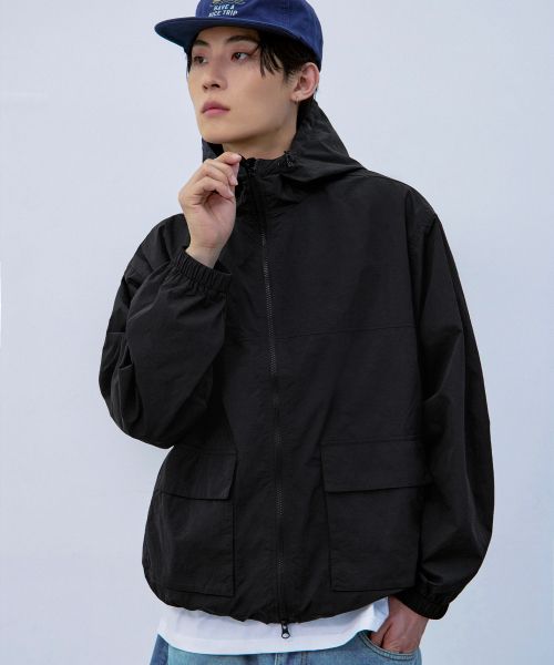 ATEEZ AERO Tech Hood Windbreaker Jacket [Black] ATZJK01